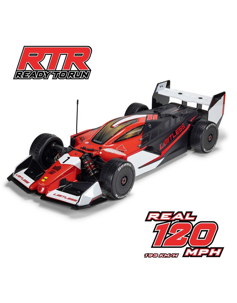 ARRMA ARA7816T1 1/7 LIMITLESS 120 8S BLX SPEED MACHINE RTR W AVC, RED/BLACK