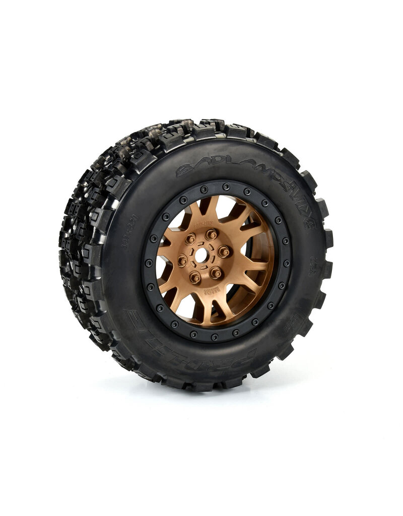 PROLINE RACING PRO1013115 LIMITED EDITION BADLANDS MX43 PRO-LOC F/R MOUNTED 24MM BRONZE/BLACK IMPULSE (2) FOR X-MAXX