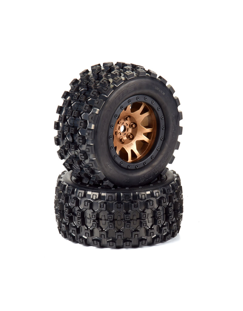 PROLINE RACING PRO1013115 LIMITED EDITION BADLANDS MX43 PRO-LOC F/R MOUNTED 24MM BRONZE/BLACK IMPULSE (2) FOR X-MAXX