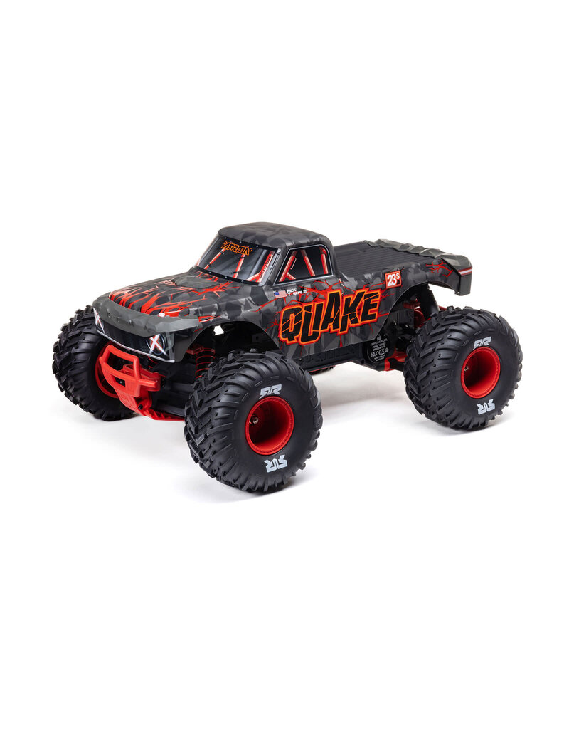 ARRMA ARA3537T1 1/10 QUAKE 223S 2WD RTR BRUSHLESS MONSTER TRUCK, RED