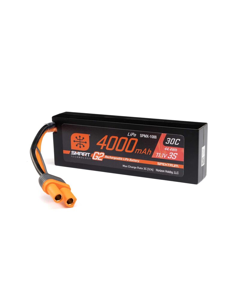 SPEKTRUM SPMX-1088 3S LIPO 11.1V 4000MAH 30C SMART  G2 HARD CASE: IC5