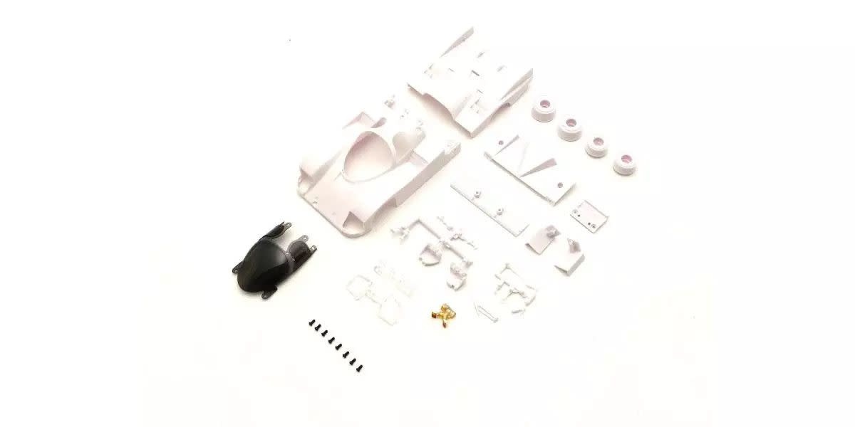 KYOMZN233 PORSCHE 962C LH WHITE BODY SET W/ RIM FOR RWD
