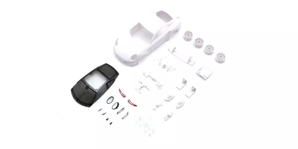 KYOMZN232 PORSCHE 911 GT3 RS WHITE BODY SET W/ RIMS FOR RWD
