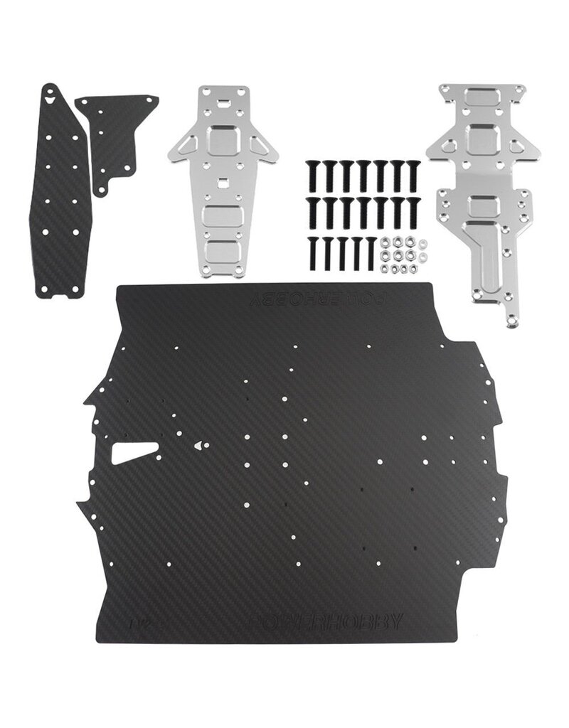 POWER HOBBY PHB6304 CARBON FIBER GT WIDTH CHASSIS FOR ARRMA LIMITLESS, INFRACTION, FELONY