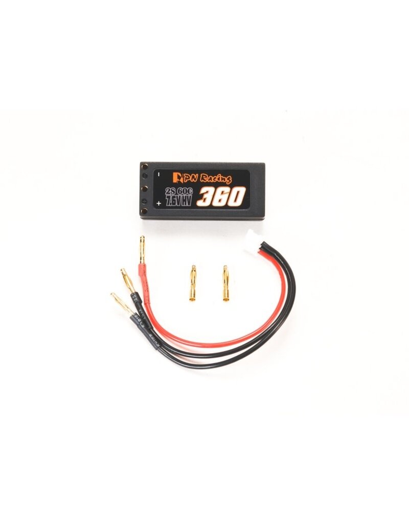 PN RACING KEN PN733360 2S LIPO 7.6V HV 360MAH 60C HARDCASE BATTERY (CHARGING CABLE INCLUDED)