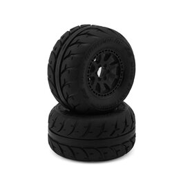 UPGRADE RC UPG-10014 STREET RADIALS 2.2" PRE-MOUNTED ON-ROAD TIRES FOR TRAXXAS® MINI MAXX® & MINI XRT® (2) W/12MM NARROW, 12MM WIDE, & 14MM HEXES