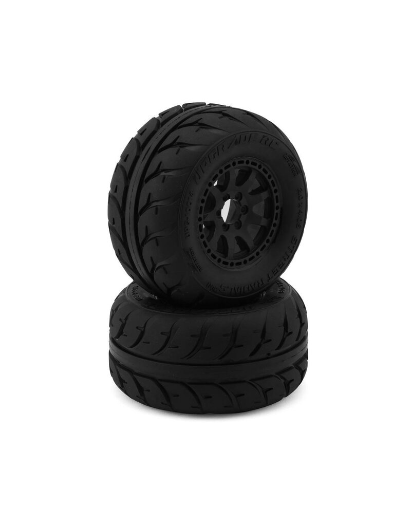 UPGRADE RC UPG-10014 STREET RADIALS 2.2" PRE-MOUNTED ON-ROAD TIRES FOR TRAXXAS® MINI MAXX® & MINI XRT® (2) W/12MM NARROW, 12MM WIDE, & 14MM HEXES
