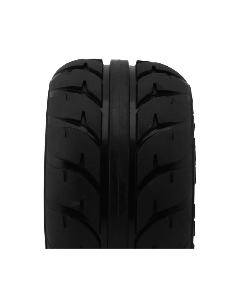 UPGRADE RC UPG-10014 STREET RADIALS 2.2" PRE-MOUNTED ON-ROAD TIRES FOR TRAXXAS® MINI MAXX® & MINI XRT® (2) W/12MM NARROW, 12MM WIDE, & 14MM HEXES