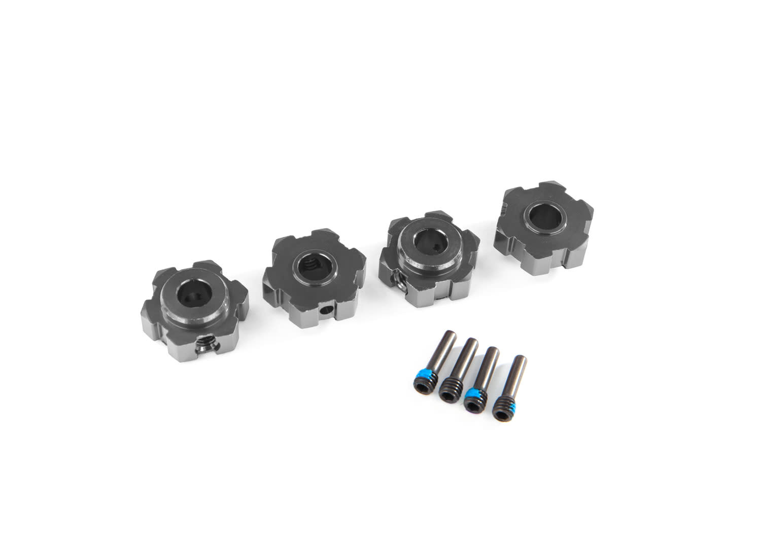TRA8956-GRAY WHEEL HUBS HEX ALUM GRAY