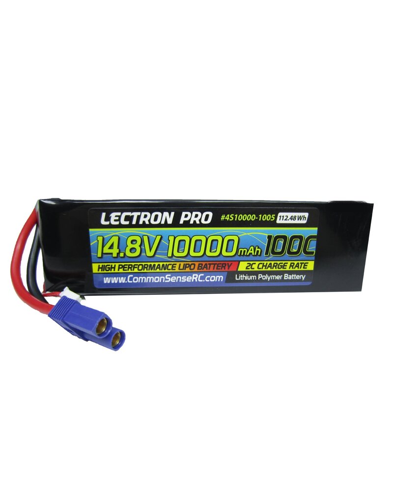 COMMON SENSE RC LECTRON PRO 4S LIPO 14.8V 10000MAH 100C BATTERY: EC5
