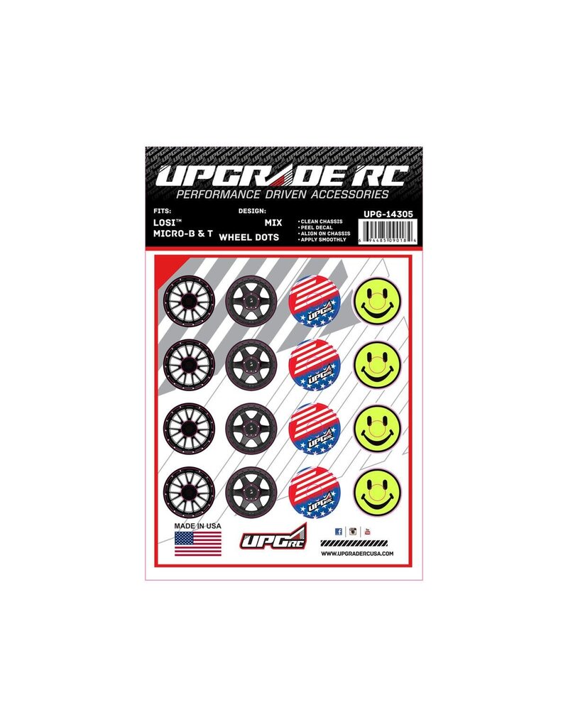 UPGRADE RC UPG-14305 WHEEL DOTS FOR LOSI® MICRO-B & T (MIX)