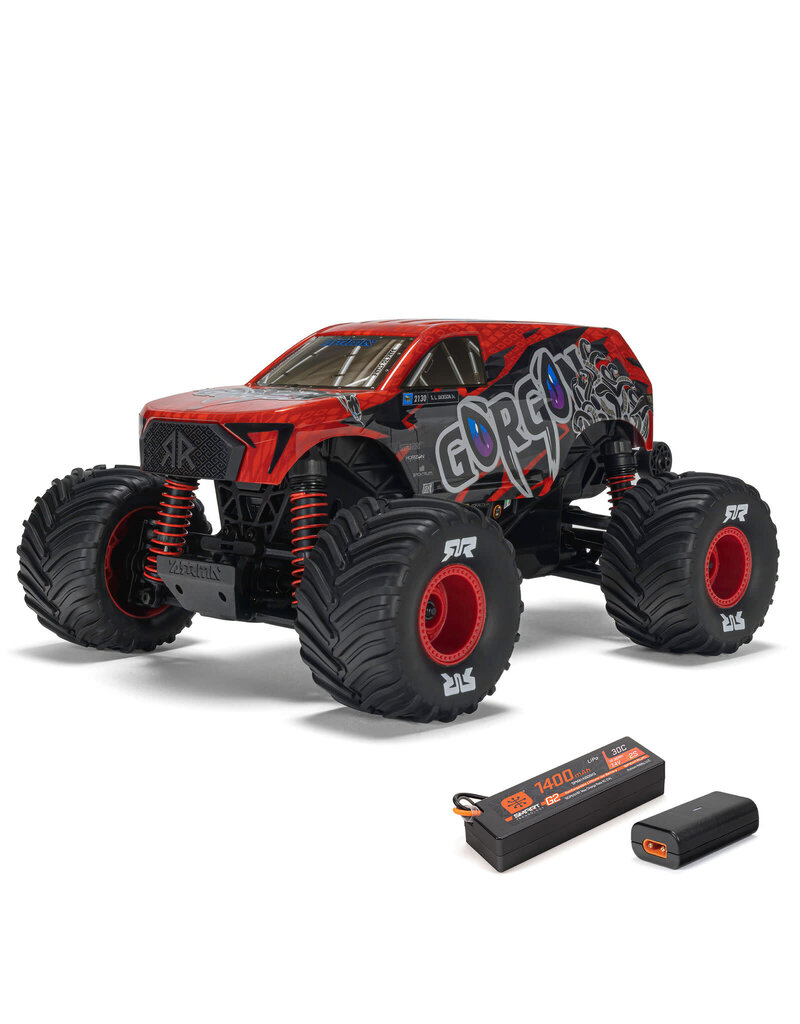 ARRMA ARA2130T2 1/16 GORGON GROM 4X4 RTR BRUSHED MONSTER TRUCK (BATTERY & CHARGER INCLUDED), RED