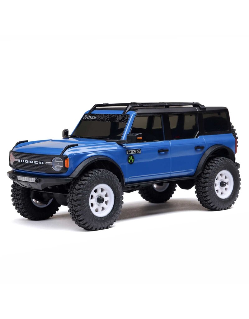 AXIAL AXI-2048T1 1/30 SCX30 FORD BRONCO 4X4 RTR BRUSHED ROCK CRAWLER (BATTERY & CHARGER INCLUDED), BLUE