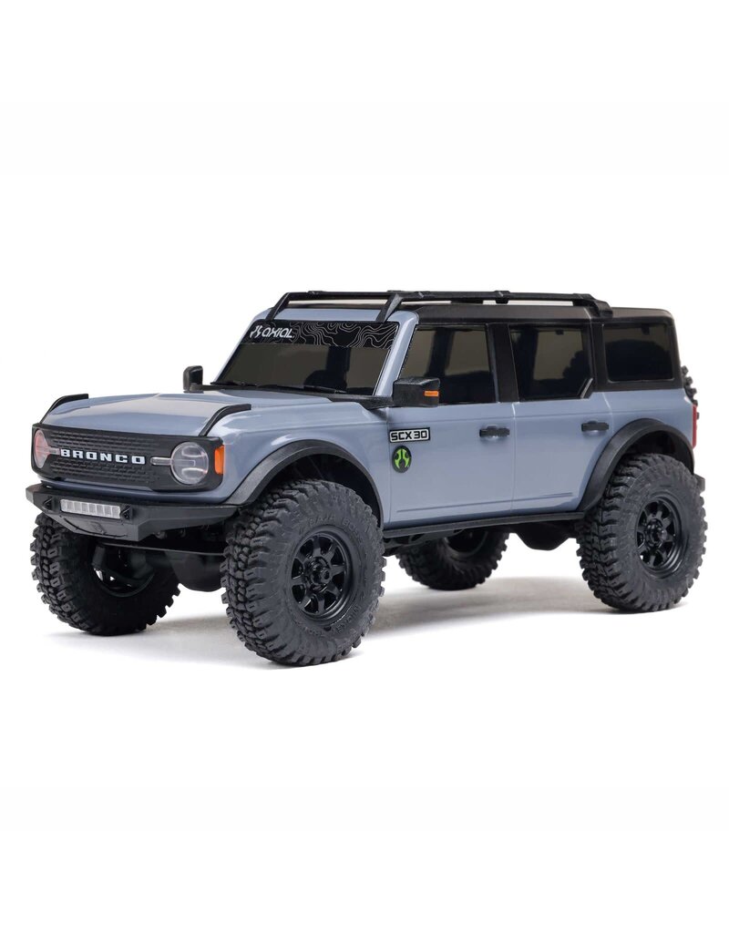 AXIAL AXI-2048T2 1/30 SCX30 FORD BRONCO 4X4 RTR BRUSHED ROCK CRAWLER (BATTERY & CHARGER INCLUDED), GRAY