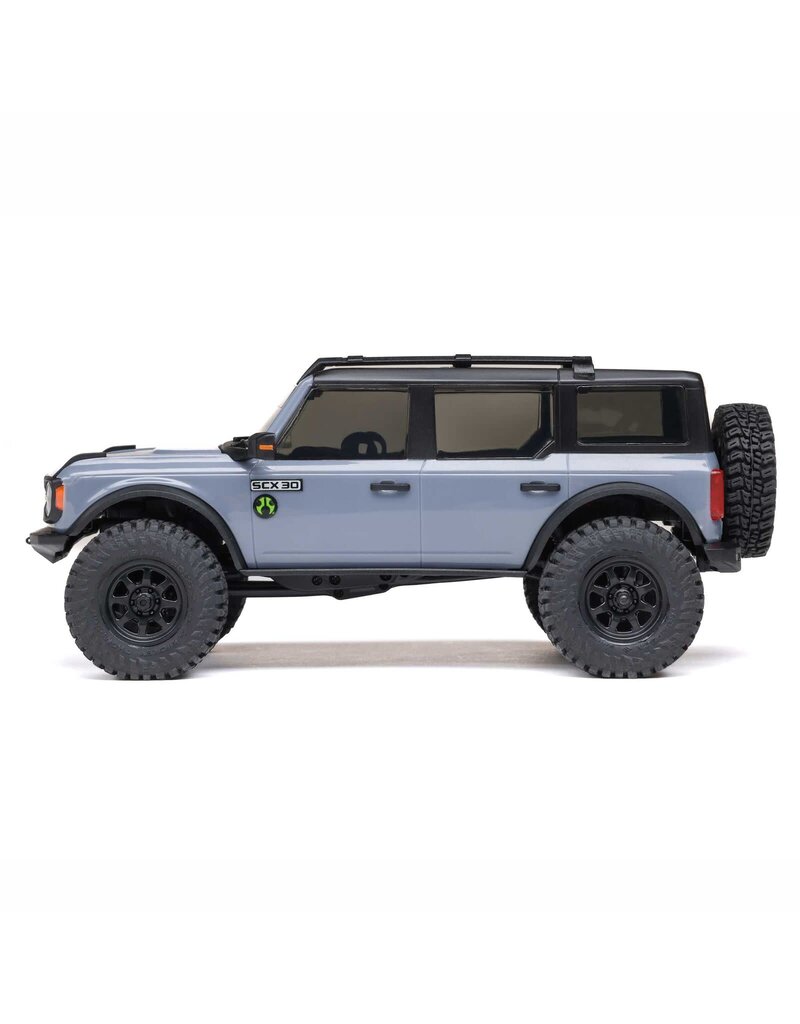 AXIAL AXI-2048T2 1/30 SCX30 FORD BRONCO 4X4 RTR BRUSHED ROCK CRAWLER (BATTERY & CHARGER INCLUDED), GRAY