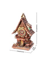 ROBOTIME ROELC901C CUCKOO CLOCK, STAINED WOOD, MECHANICAL 3D WOODEN PUZZLE