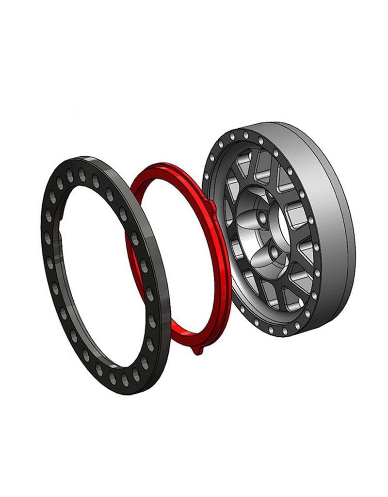 VANQUISH VPS07805 KMC 1.9 KM445 IMPACT ALUMINUM BEADLOCK WHEELS: BLUE (2)