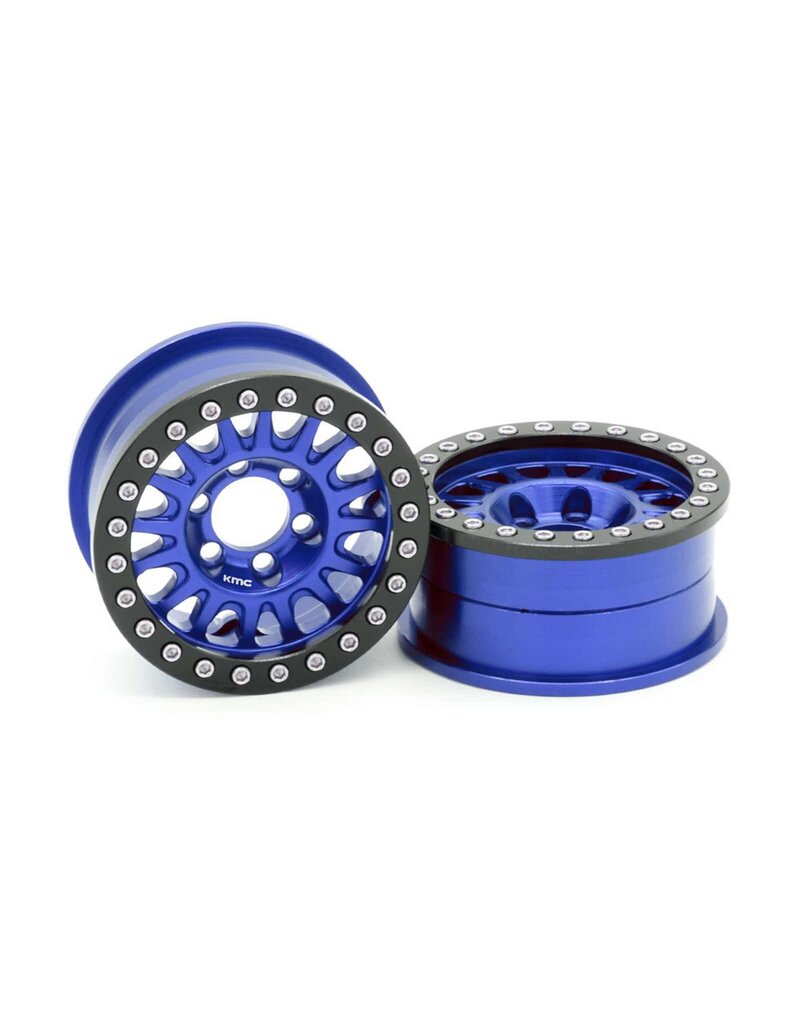 VANQUISH VPS07805 KMC 1.9 KM445 IMPACT ALUMINUM BEADLOCK WHEELS: BLUE (2)