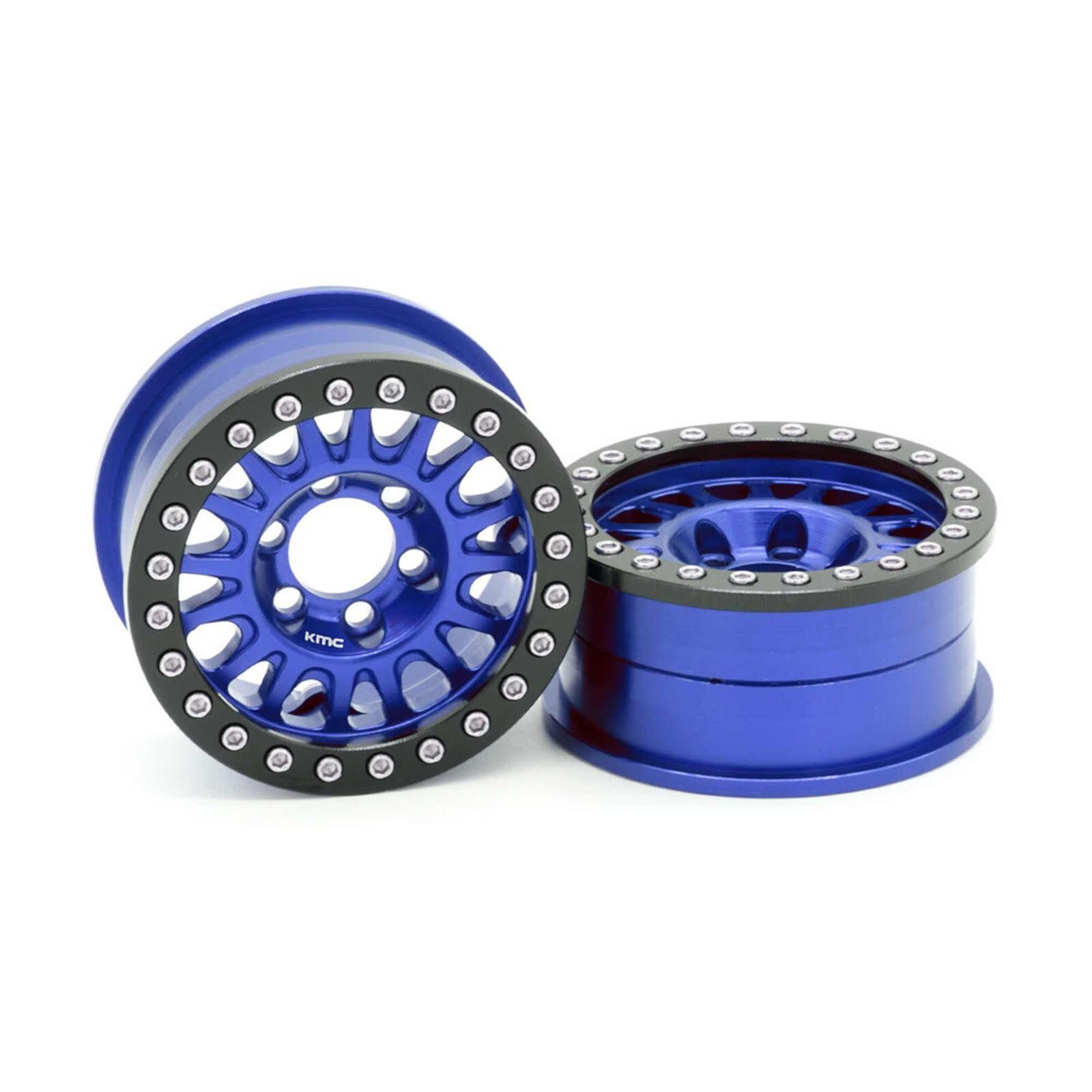 VPS07805 KMC 1.9 KM445 IMPACT ALUMINUM BEADLOCK WHEELS: BLUE (2)