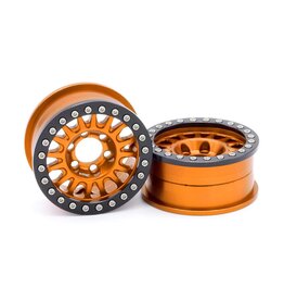 VANQUISH VPS07806 KMC 1.9 KM445 IMPACT ALUMINUM BEADLOCK WHEELS: ORANGE (2)