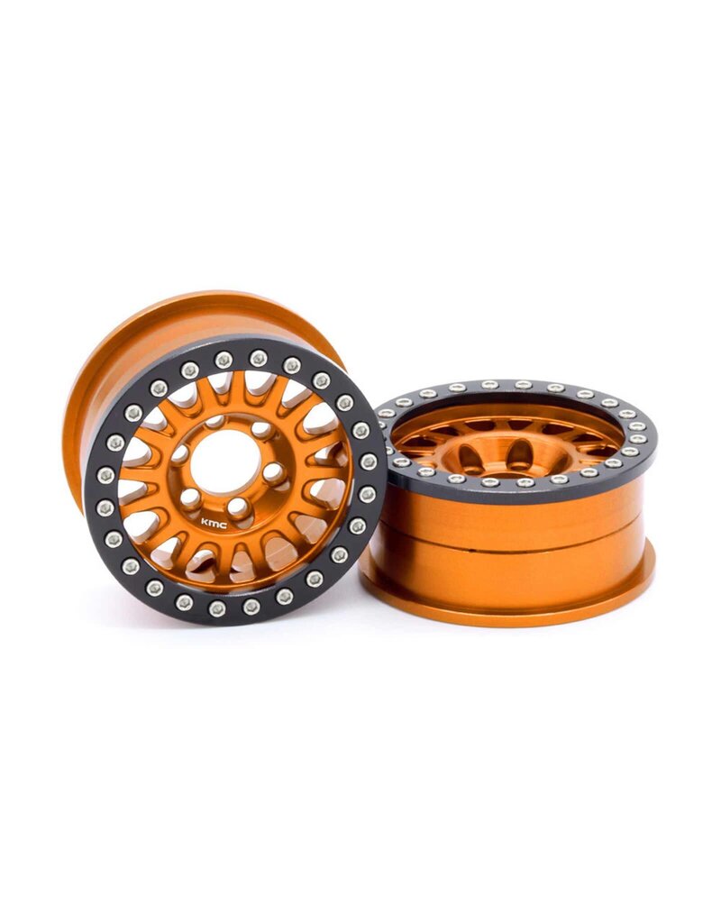 VANQUISH VPS07806 KMC 1.9 KM445 IMPACT ALUMINUM BEADLOCK WHEELS: ORANGE (2)