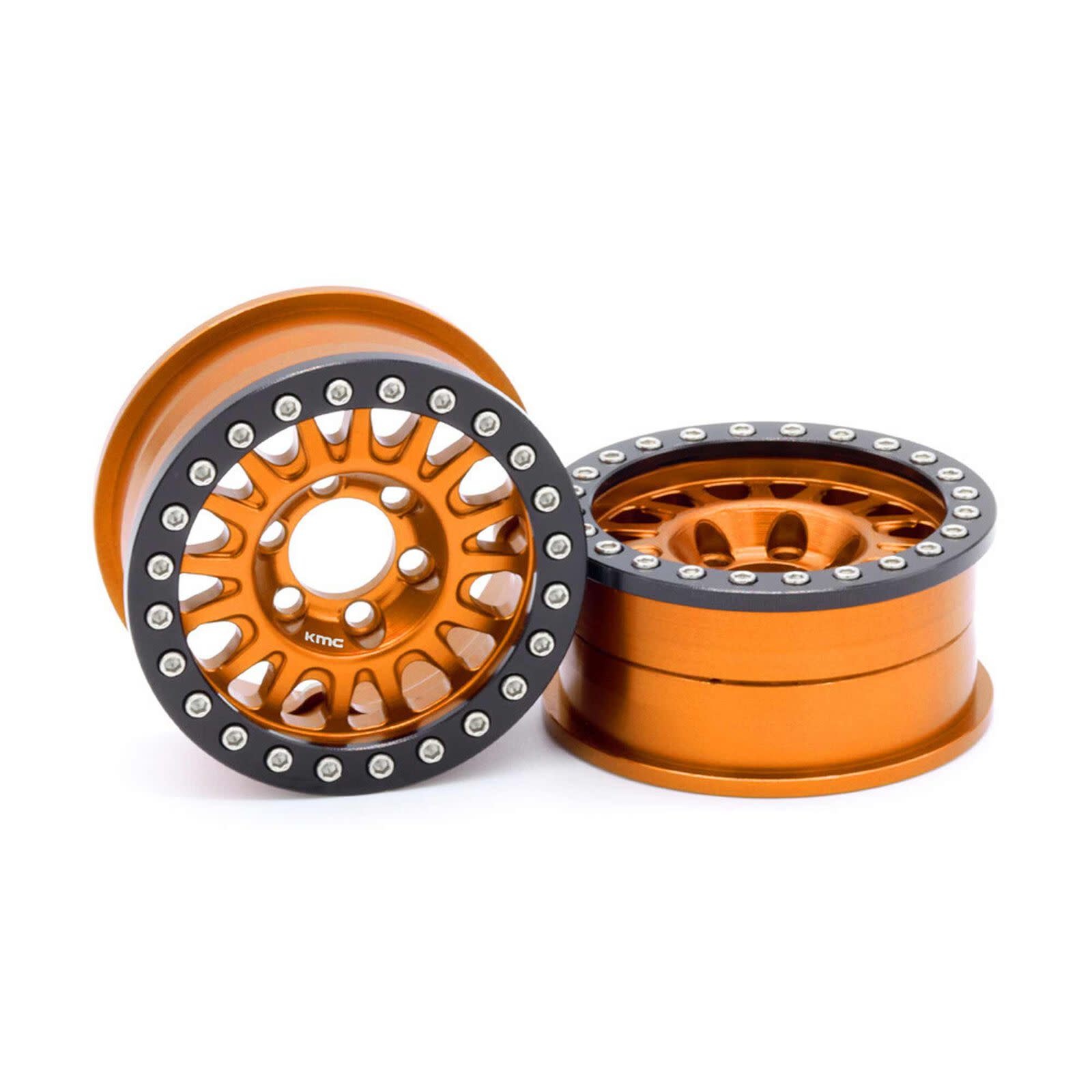 VPS07806 KMC 1.9 KM445 IMPACT ALUMINUM BEADLOCK WHEELS: ORANGE (2)