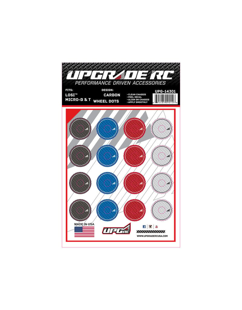 UPGRADE RC UPG-14301 WHEEL DOTS FOR LOSI® MICRO-B & T (CARBON)