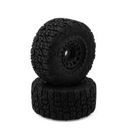 METHOD RC MTD1000V2 TERRAFORM V2 BELTED 1/5 MONSTER TRUCK PRE-MOUNTED TIRES W/24MM HEX & ARRAY WHEELS (BLACK) (2)