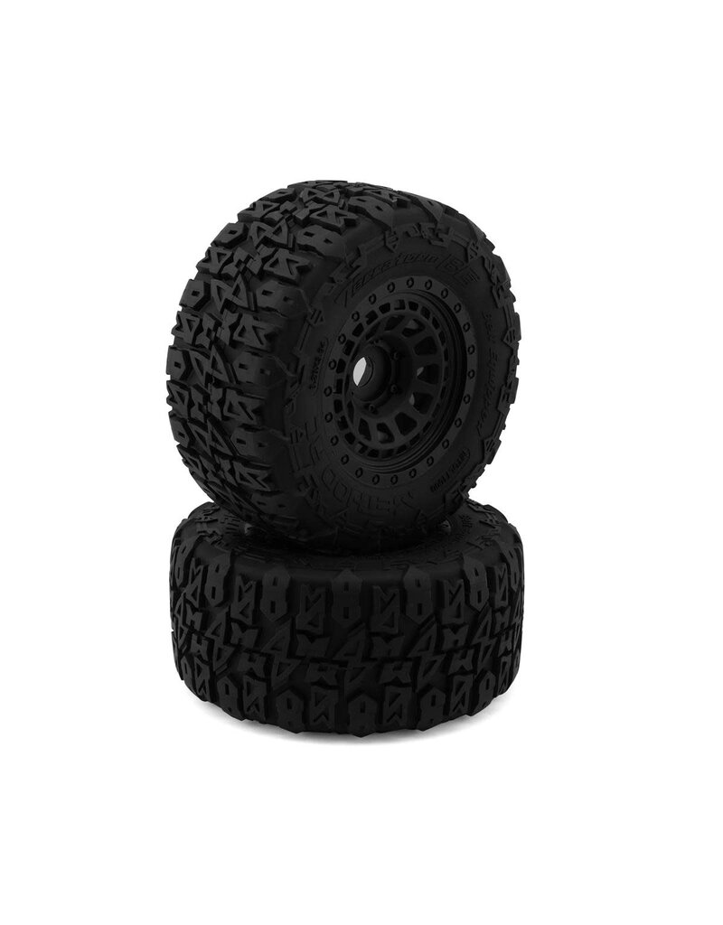 METHOD RC MTD1000V2 TERRAFORM V2 BELTED 1/5 MONSTER TRUCK PRE-MOUNTED TIRES W/24MM HEX & ARRAY WHEELS (BLACK) (2)
