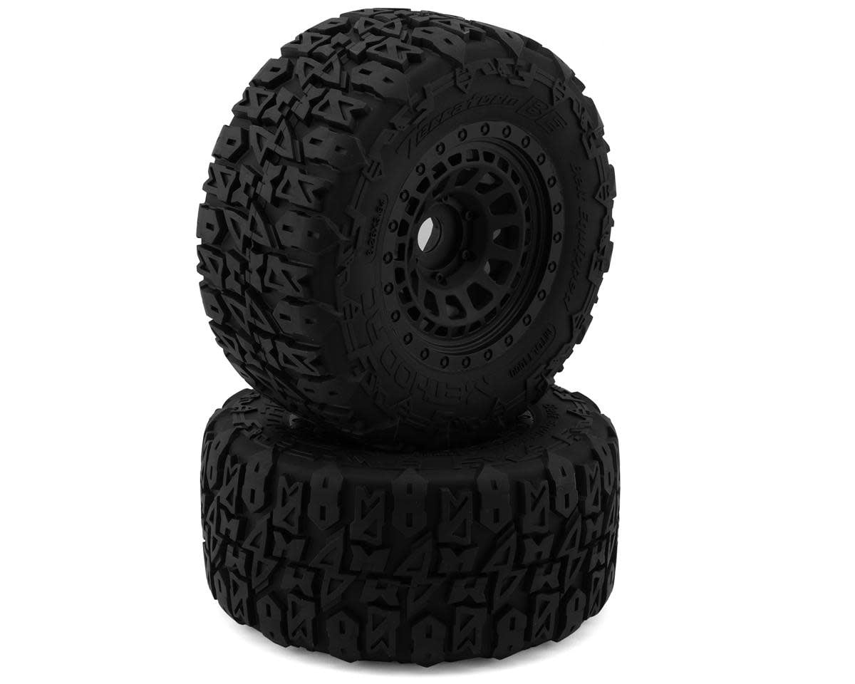 MTD1000V2 TERRAFORM V2 BELTED 1/5 MONSTER TRUCK PRE-MOUNTED TIRES W/24MM HEX & ARRAY WHEELS (BLACK) (2)