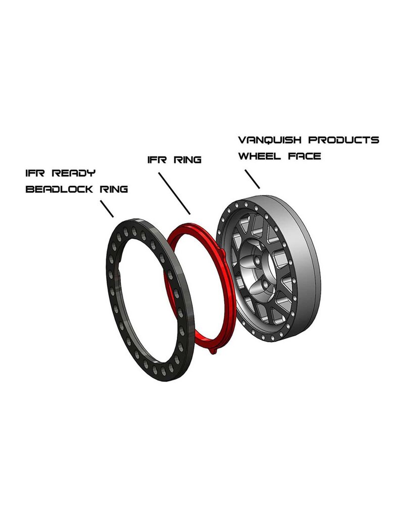 VANQUISH VPS05403 1.9 IFR ORIGINAL ALUMINUM WHEEL BEADLOCK: RED (1)
