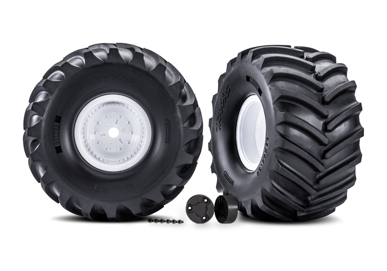 7689 - White X-Monster Wheels With Terra Groove Tires (2)