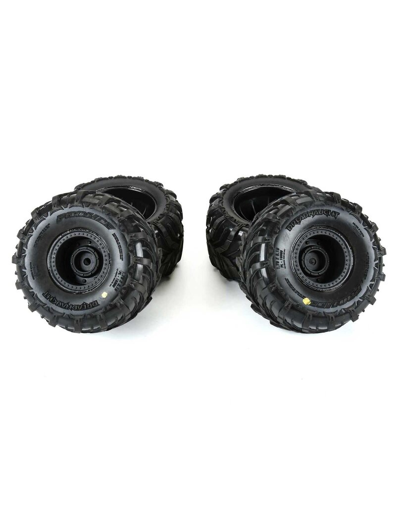 PROLINE RACING PRO1030010 DREADNAUGHT MOUNTED BLACK WHEEL F/R (4) FOR ARRMA GORGON/QUAKE GROM
