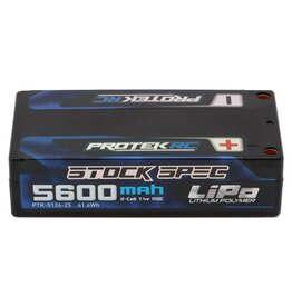 PROTEK RC PTK-5126-25 2S LIPO 7.4V 5600MAH 150C GRAPHENE "STOCK SPEC" SHORTY LIPO BATTERY: 5MM