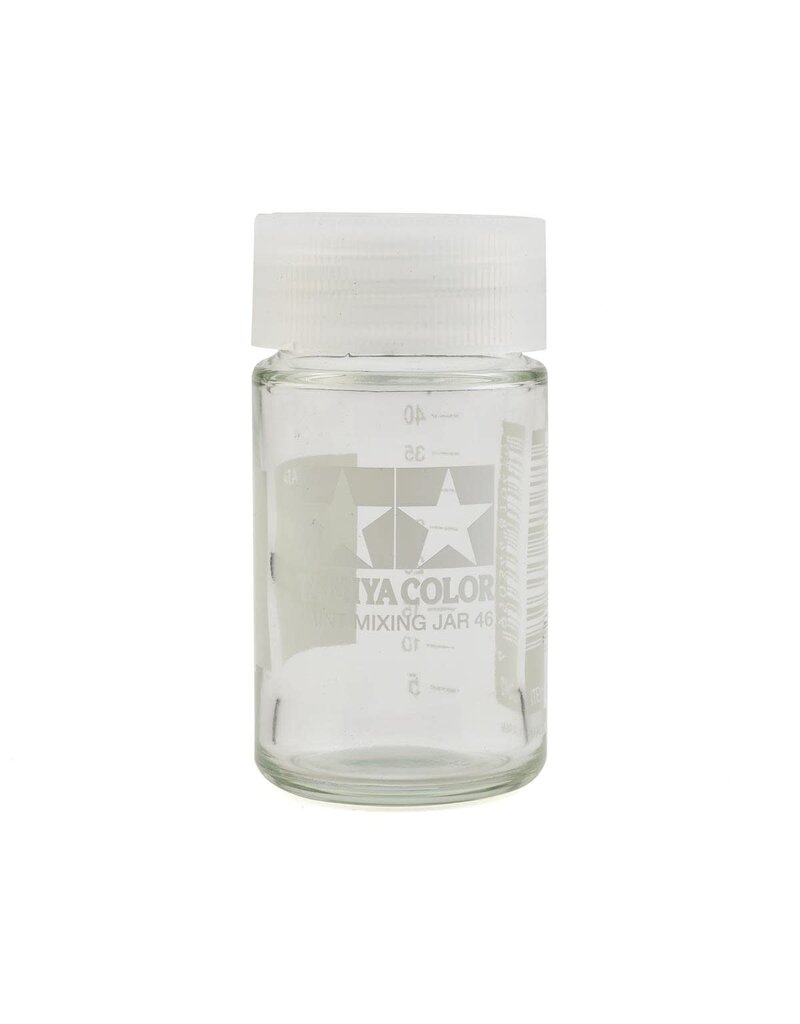 TAMIYA TAM81042  MIXING JAR, 46ML WITH MEASUREMENTS IN 5ML INCREMENTS PRINTED ON SIDE