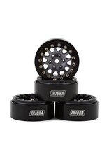 INJORA INJYQW-1311BG 1.3" D-SLOT ALUMINUM MICRO CRAWLER BEADLOCK WHEELS (27G EA) (GREY/BLACK) (4)