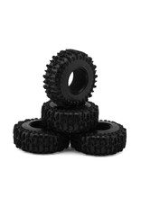 INJORA INJYQT-1320-1370GN 1.3" CLING ON MICRO ROCK CRAWLER TIRES COMBO (4) (70MM OD) (S5) W/SOFT SILICONE RUBBER INSERTS