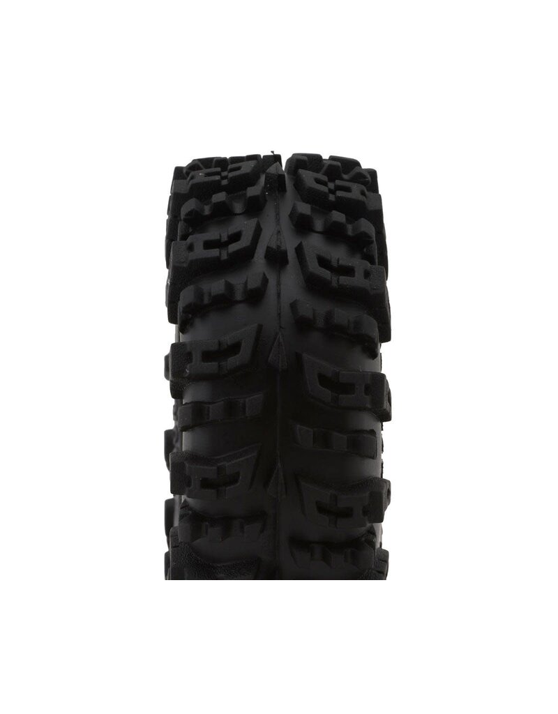INJORA INJYQW-1305BK-1319 1.3" DEEP DISH ALUMINUM MICRO CRAWLER BEADLOCK WHEELS W/SWAMP CLAW TIRES (S5) (BLACK) (4) (28G EA) (70MM OD)