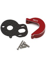 NEXX RACING NX-482-R LOSI MICRO-B CARBON MOTOR PLATE & ALUMINIUM GEARBOX COVER SET (RED) (BRUSHLESS CONVERSION)