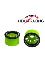NEXX RACING NX-USA-EVO-R+1-GR MINI-Z RWD "JUD" EVO REAR THREADED SIDE-WALL CARBON FIBER RIMS (+1MM OFFSET) (GREEN) (2)