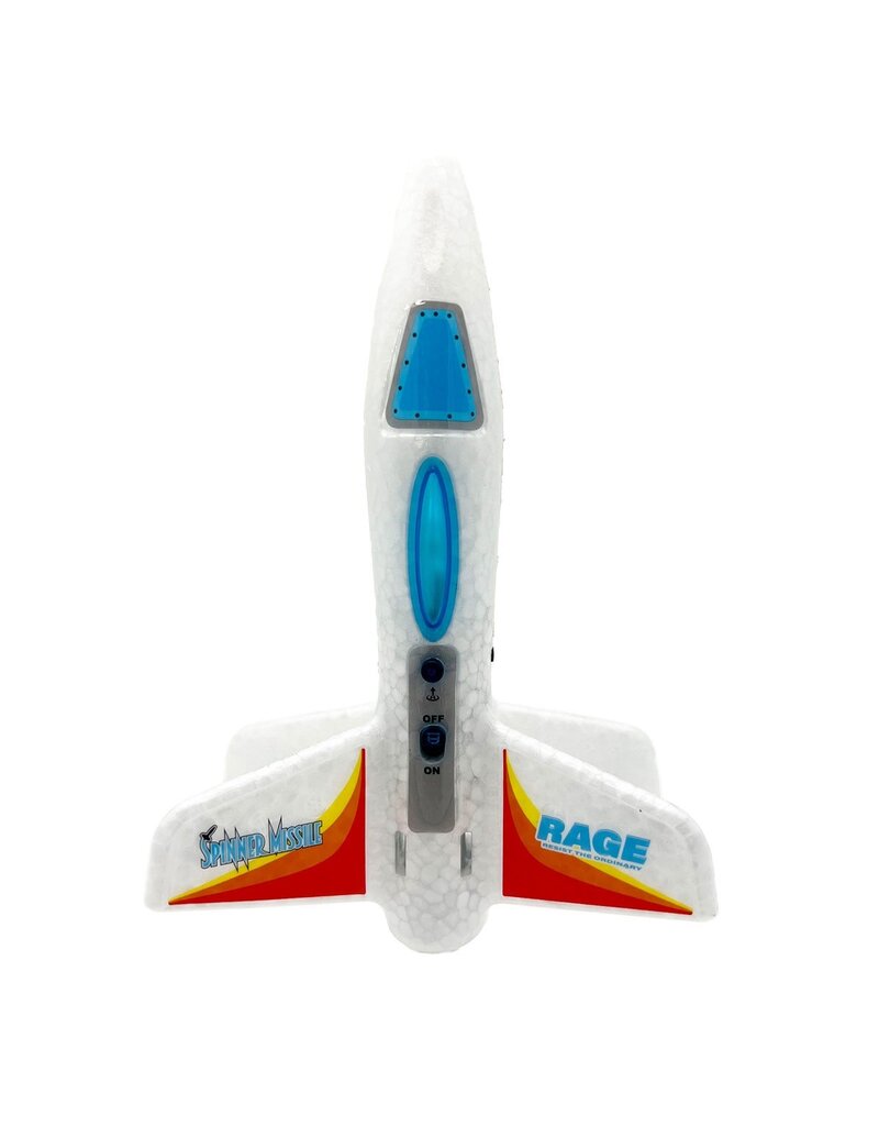 RAGE RC RGR4130W SPINNER MISSILE - WHITE ELECTRIC FREE-FLIGHT ROCKET