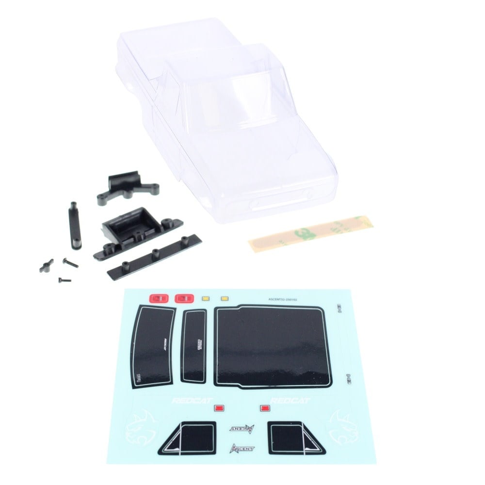 RER41725 ASCENT 32 BODY & MOUNTS SET (CLEAR)