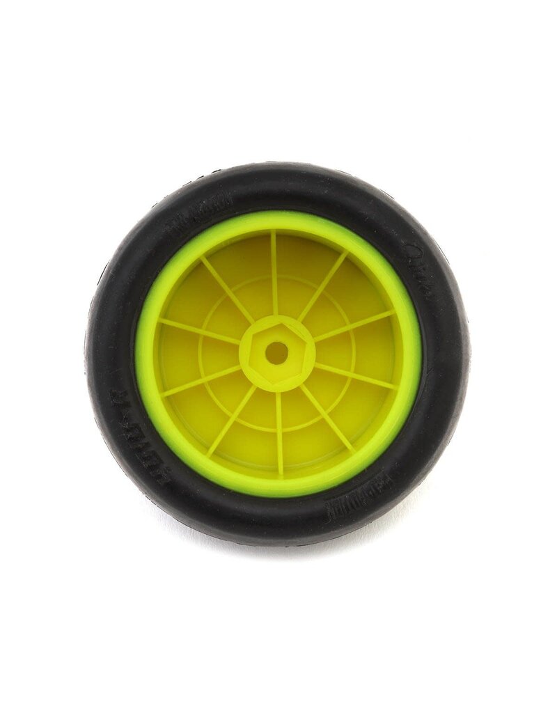 PRO-MOTION PMT4010-R-Y SLICKS 2.2'' REAR 1/10 BUGGY PRE-MOUNT TIRES (YELLOW) (2) (CLAY)