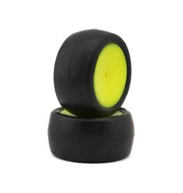 PRO-MOTION PMT4010-R-Y SLICKS 2.2'' REAR 1/10 BUGGY PRE-MOUNT TIRES (YELLOW) (2) (CLAY)