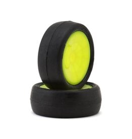 PRO-MOTION PMT4010-F-Y SLICKS 2.2'' 2WD/4WD FRONT 1/10 BUGGY PRE-MOUNT TIRES (CLAY) (YELLOW) (2)