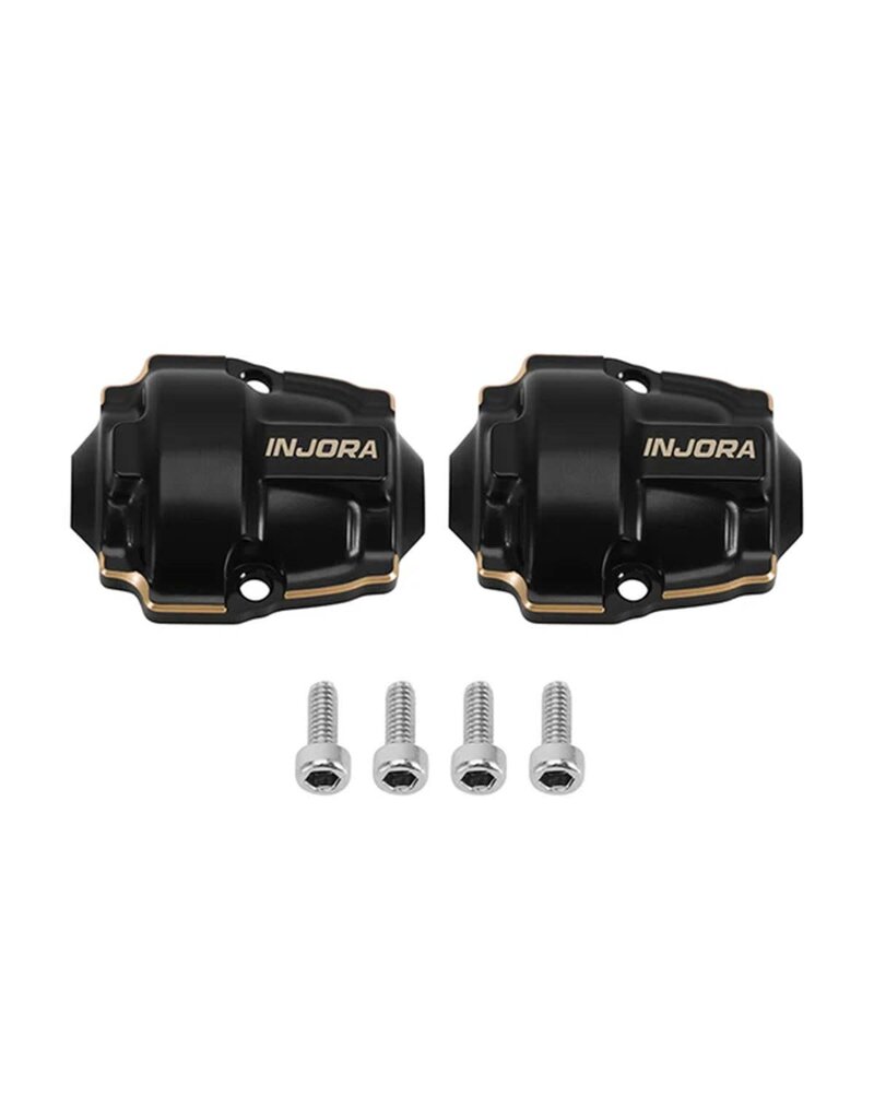 INJORA INJASC32-07BK REDCAT ASCENT-32 BRASS DIFFERENTIAL COVERS (BLACK) (2) (2.6G EA)