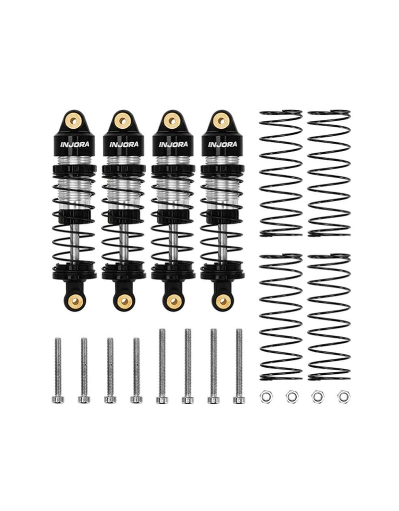 INJORA INJASC32-01BK REDCAT ASCENT-32 ALUMINUM 35MM THREADED OIL SHOCKS (BLACK) (4)