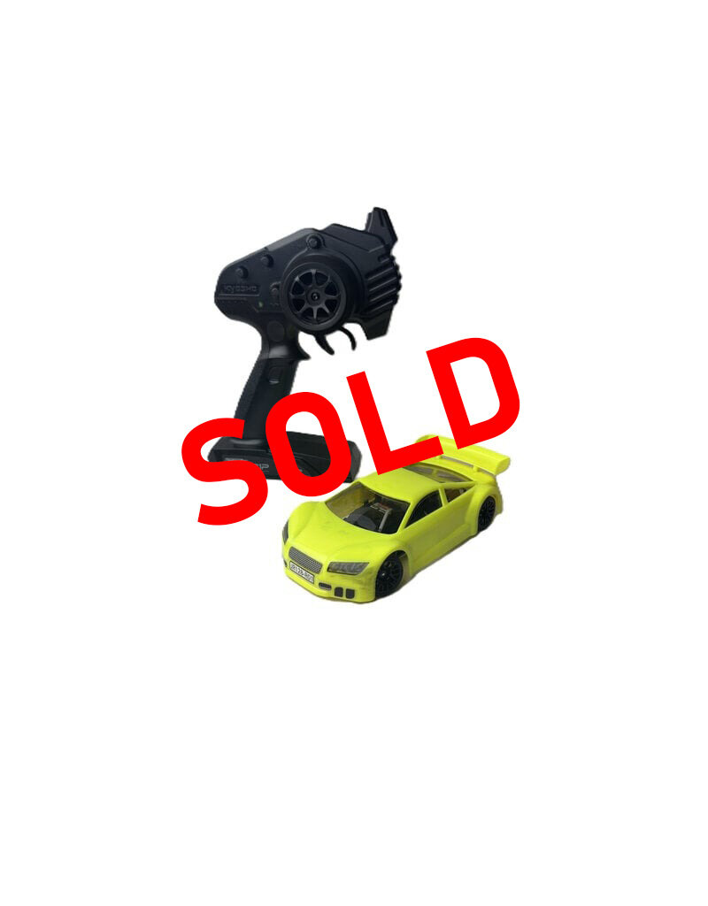 KYOSHO ***SOLD*** MTU2506009 USED KYOSHO MR-03 BOX STOCK W/ JOMUREMA GT01 BODY: NEON YELLOW