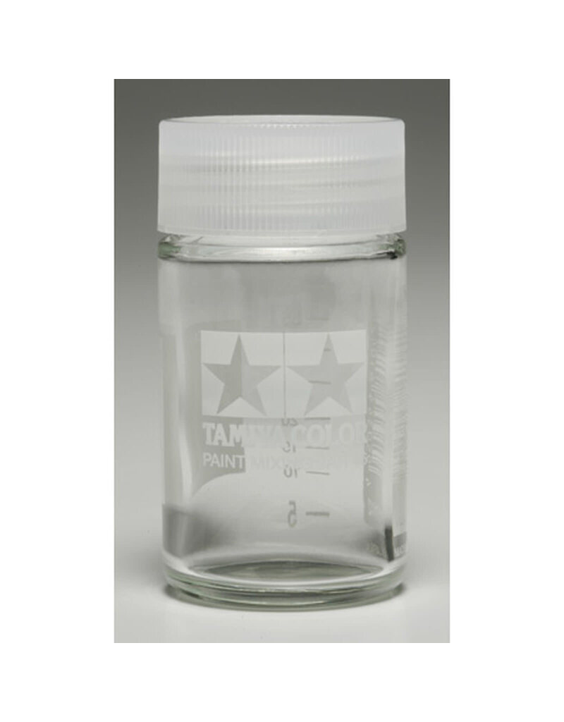 TAMIYA TAM81042  MIXING JAR, 46ML WITH MEASUREMENTS IN 5ML INCREMENTS PRINTED ON SIDE