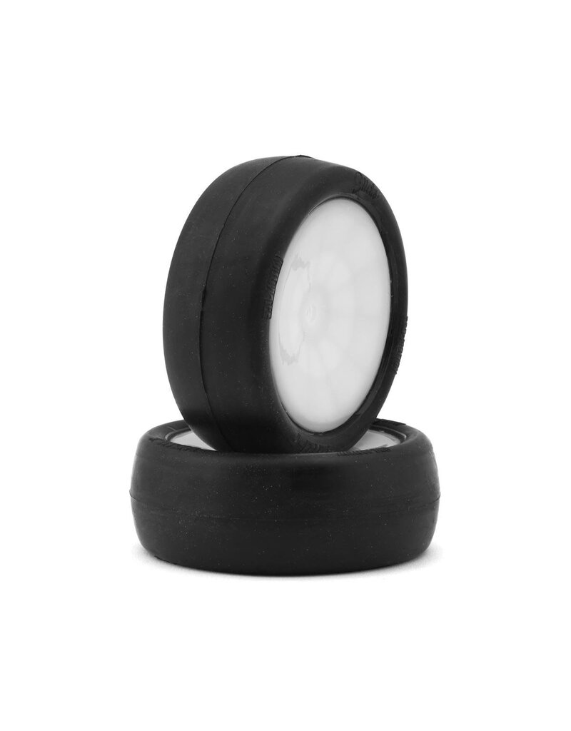 PRO-MOTION PMT4010-F-W SLICKS 2.2'' 2WD/4WD FRONT 1/10 BUGGY PRE-MOUNT TIRES (CLAY) (WHITE) (2)